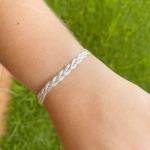 Pulseira De Prata Meia Trança 3 fios 6mm