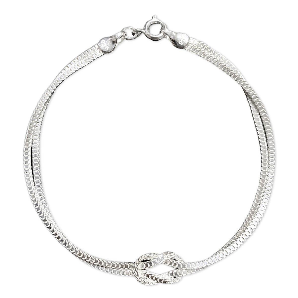Pulseira De Prata Nó Eterno 18cm