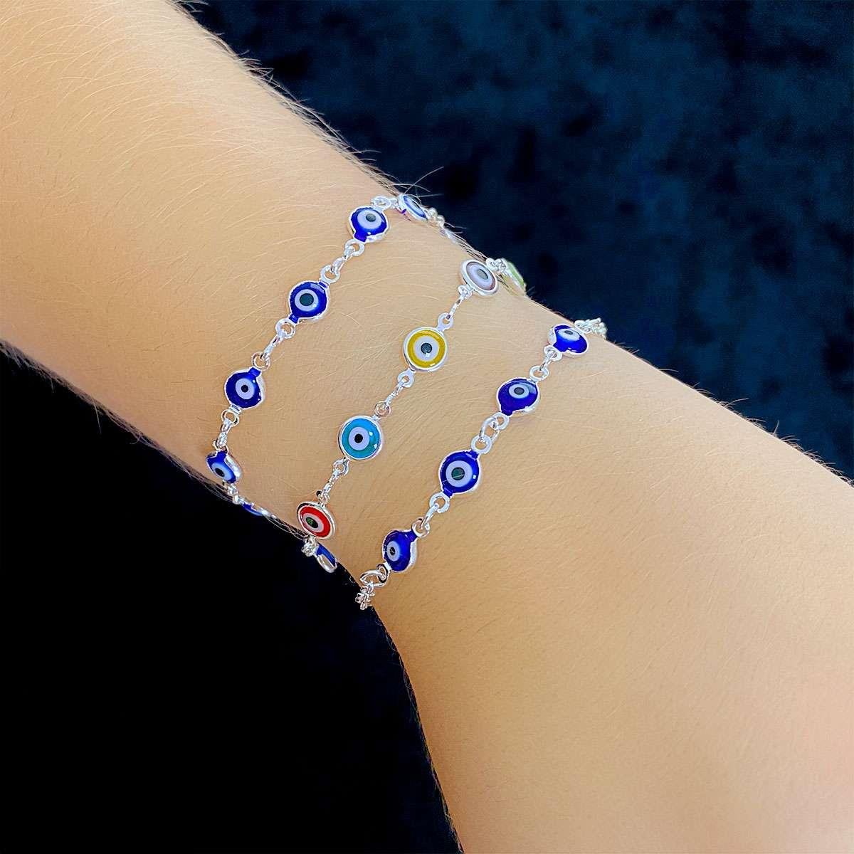 Pulseira De Prata Olho Grego