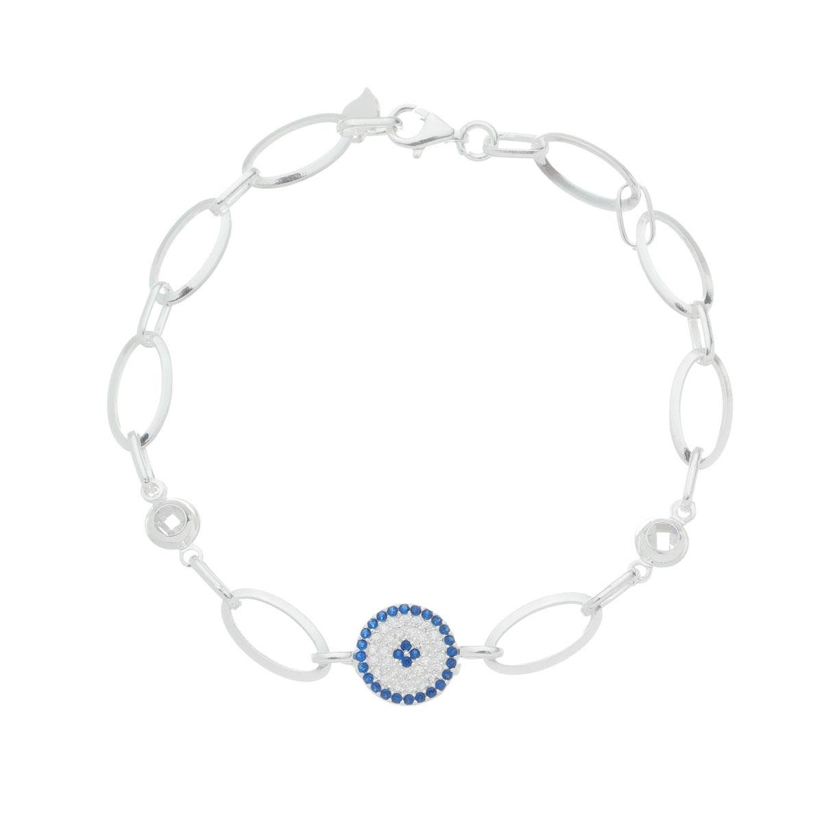 Pulseira De Prata Com Pontos De Luz E Mandala