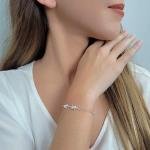 Pulseira de Prata Com Tartarugas Marinhas 18cm