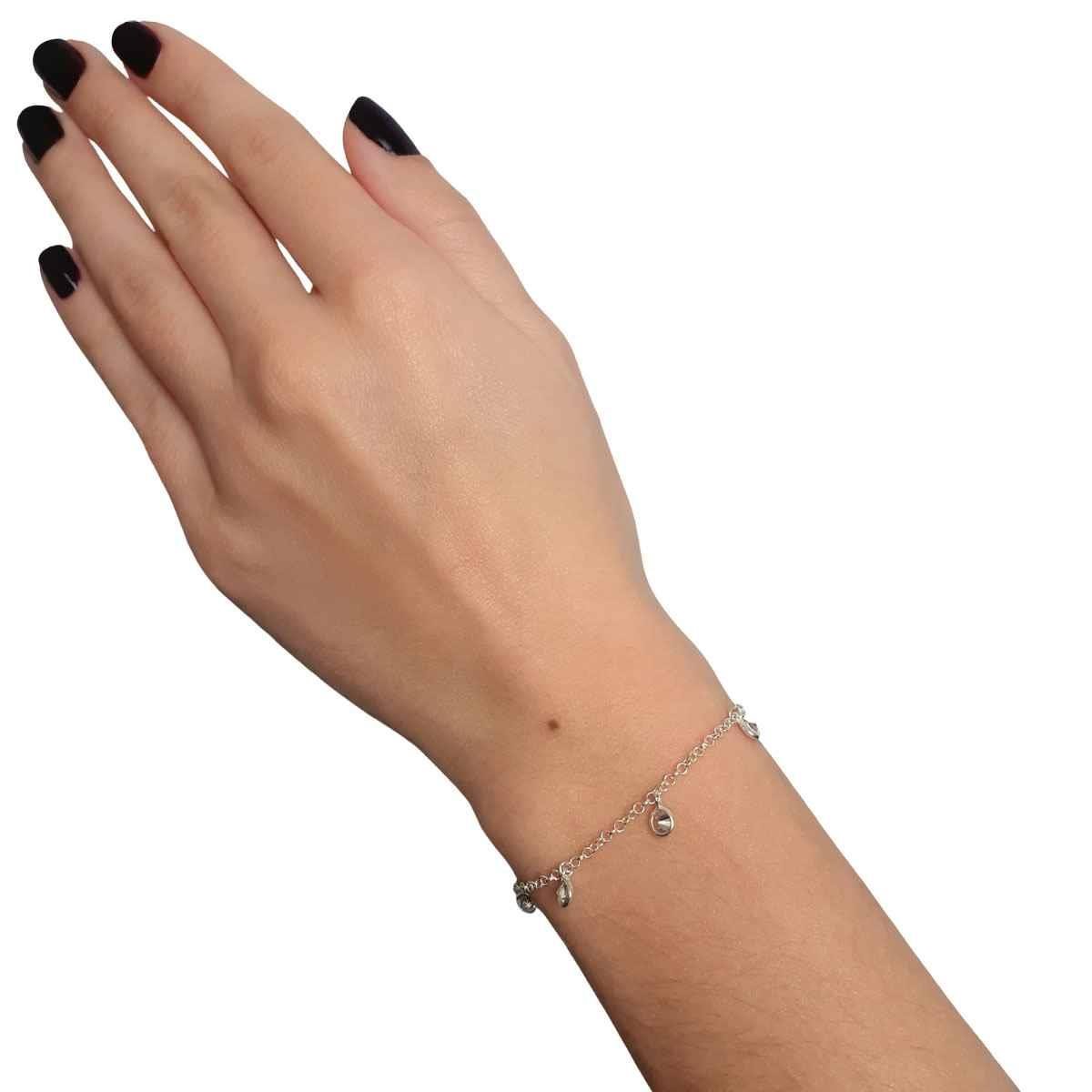 Pulseira com Zircônia Transparente de Prata 925 - prata 925