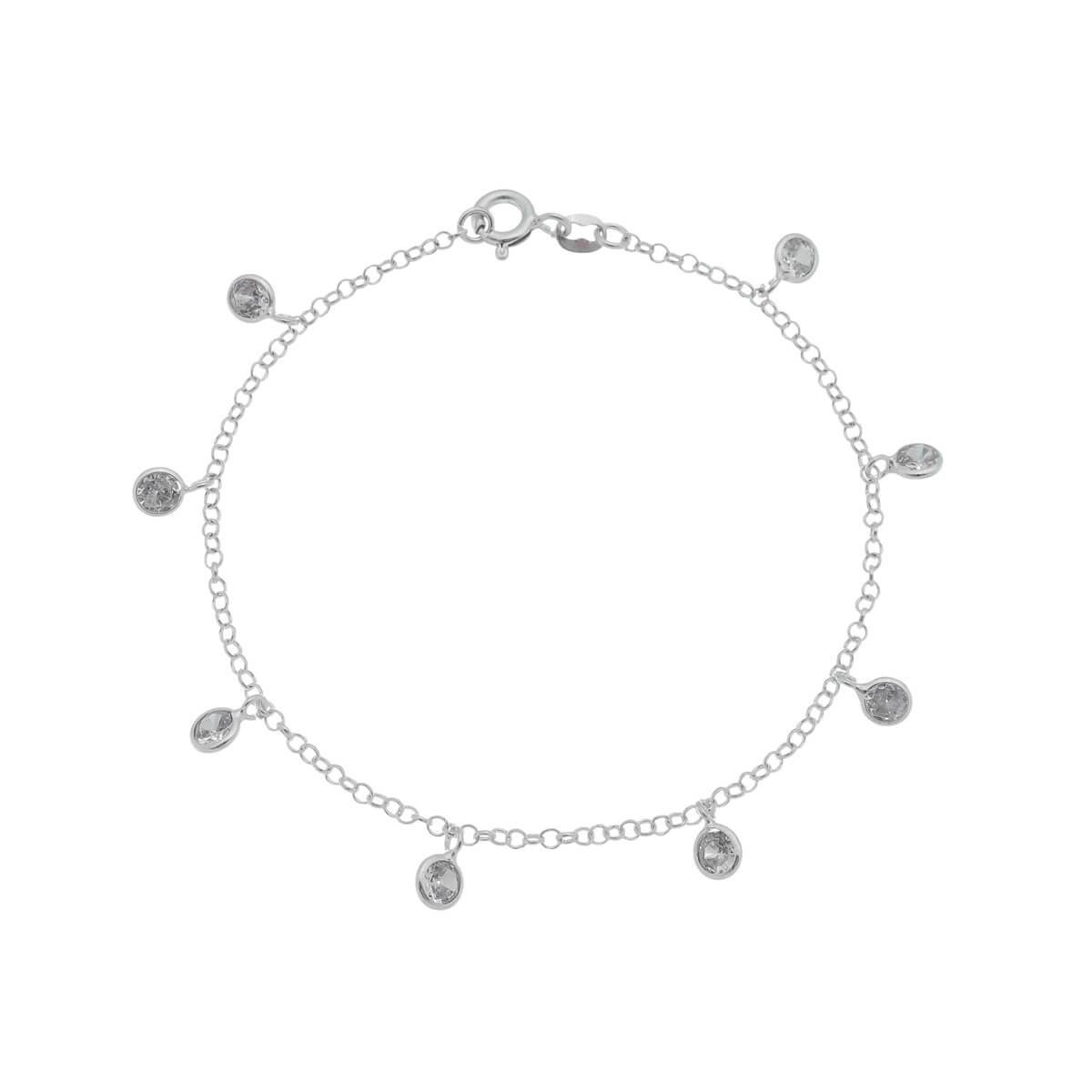 Pulseira com Zircônia Transparente de Prata 925 - prata 925