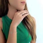 Pulseira de Prata Elo Losango 1x1 Com Quatro Corações