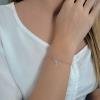Pulseira de Prata Elo Losango Com Pingente de Ossinho 18cm