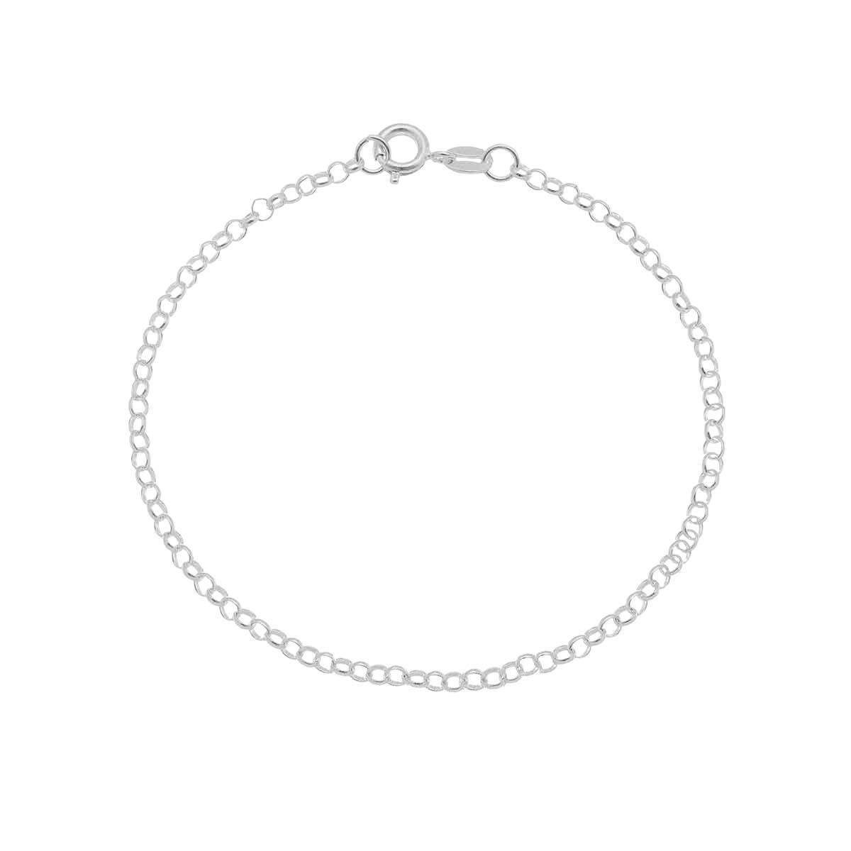 Pulseira de Prata Elo Português 2,5mm 18cm
