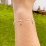 Pulseira De Prata Mini Cruz