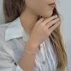 Pulseira de Prata Olhos Gregos e Chapas de Gota Vazada 18cm