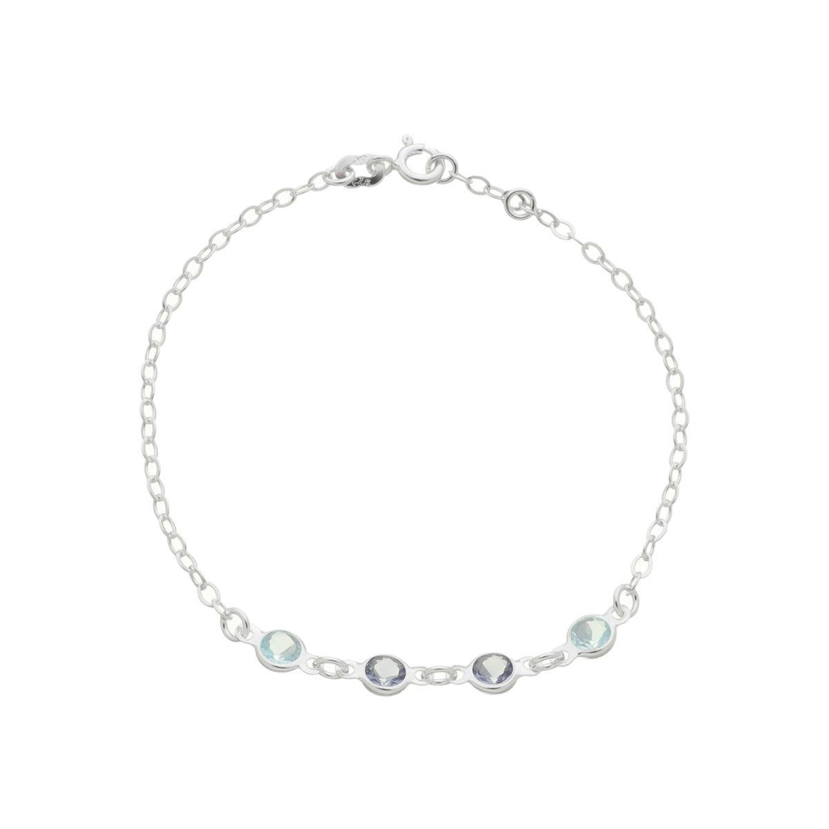 PULSEIRA DE PRATA QUATRO ZIRCÔNIAS