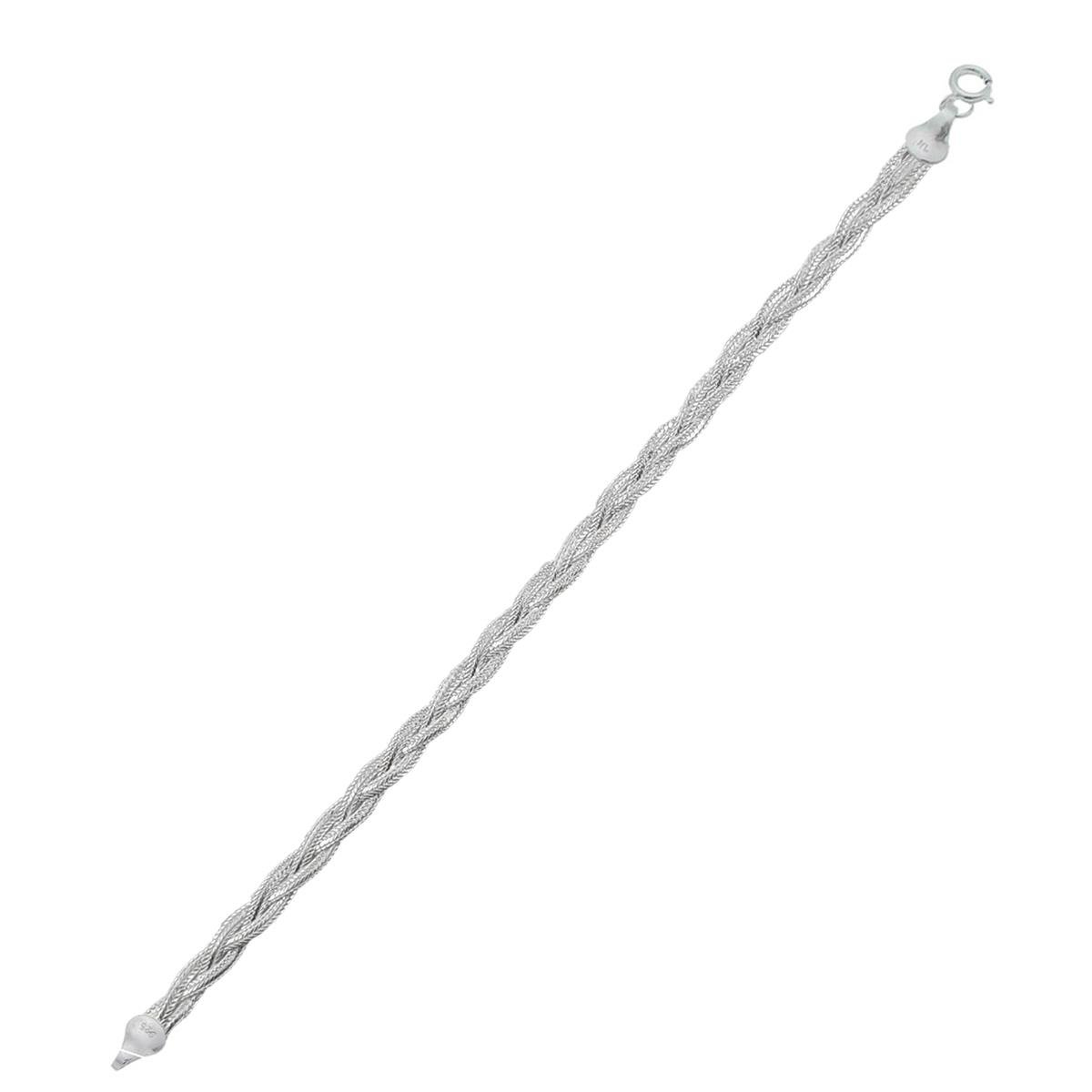 Pulseira De Prata Trançada 3 fios 5mm