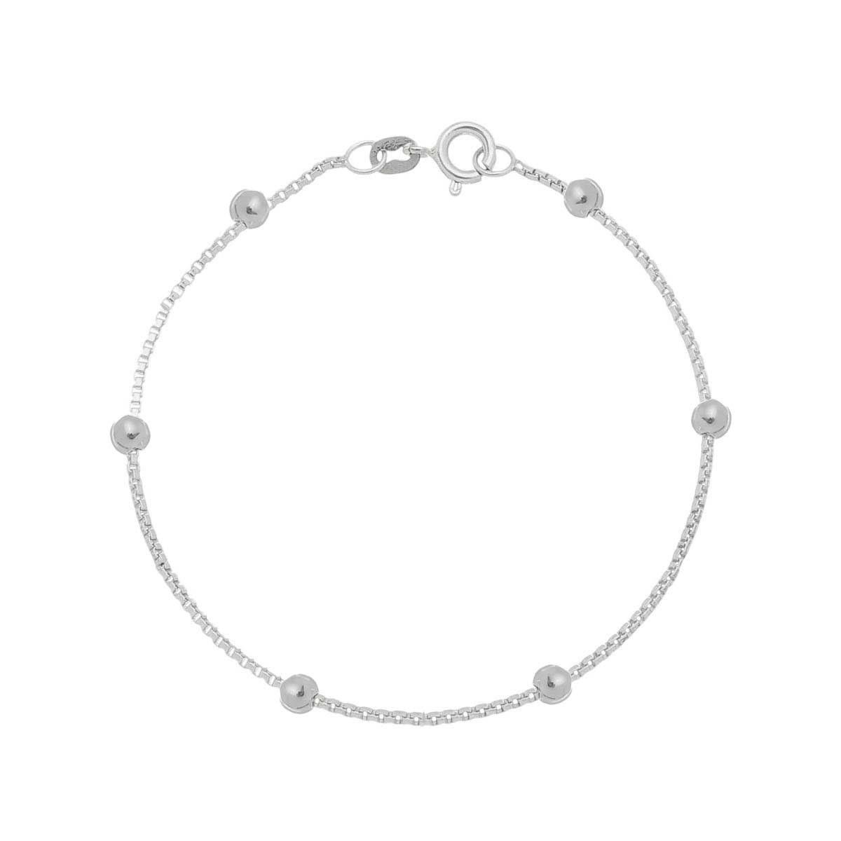 Pulseira De Prata Veneziana Bolinhas 3,5 mm