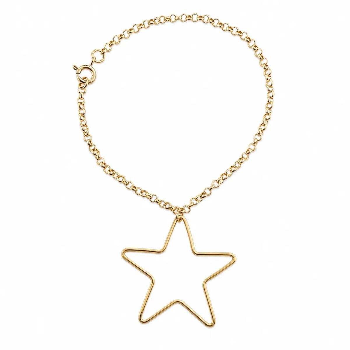 PULSEIRA ELO PORTUGUES C/ ESTRELA VAZADA