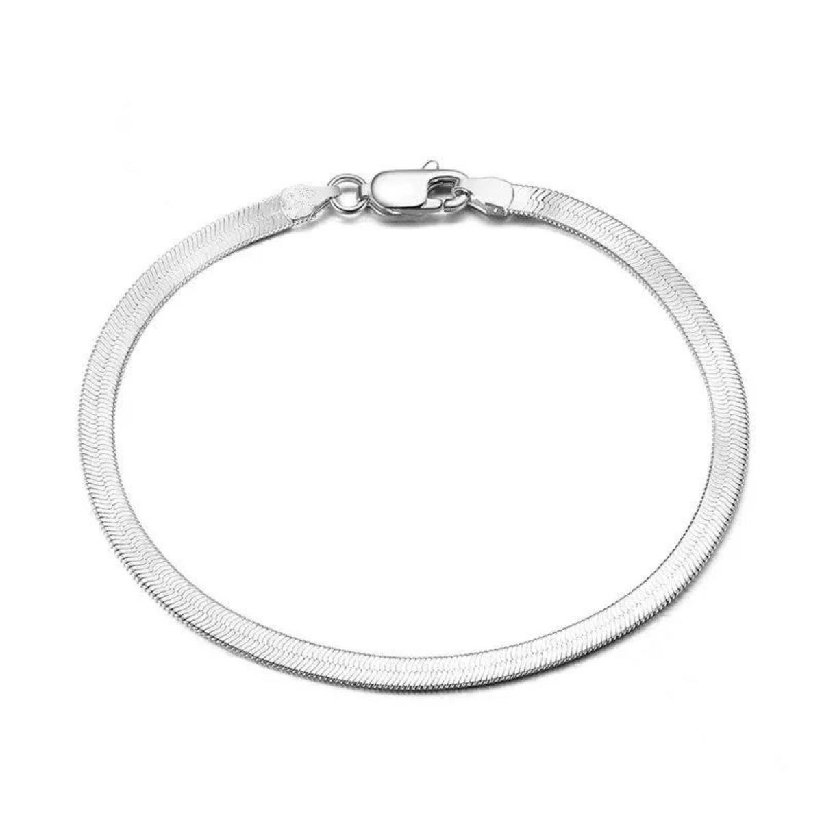 Pulseira Fita de Prata 925 18cm