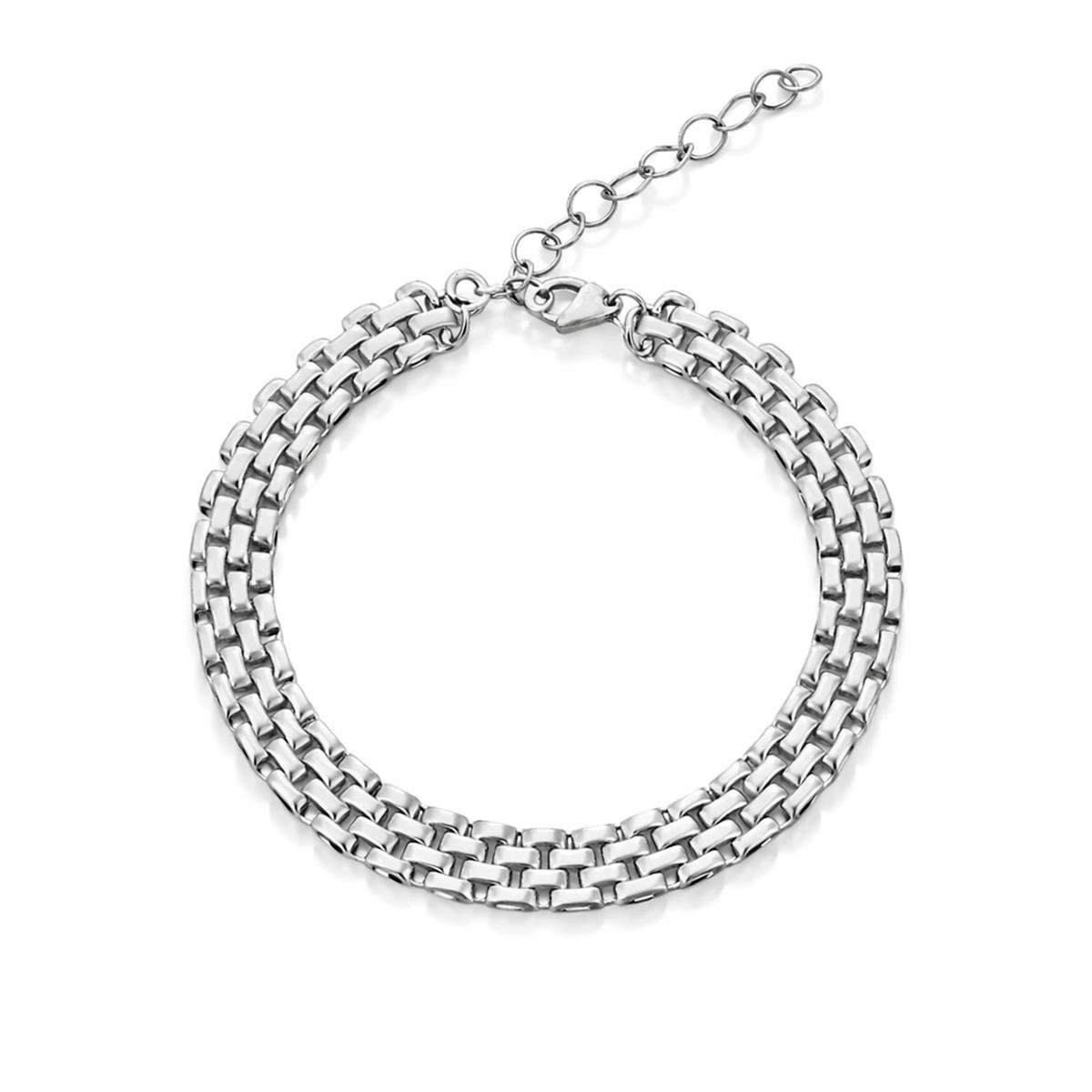 Pulseira Malha Relógio 18cm Aço Inox