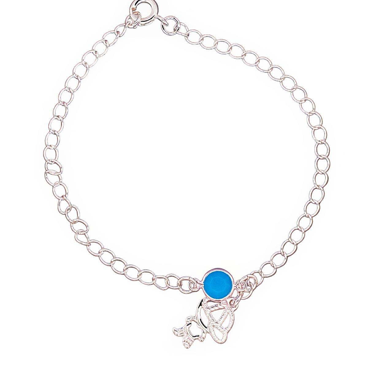 Pulseira Ponto de Luz com Menino Vazado Folheado a Prata