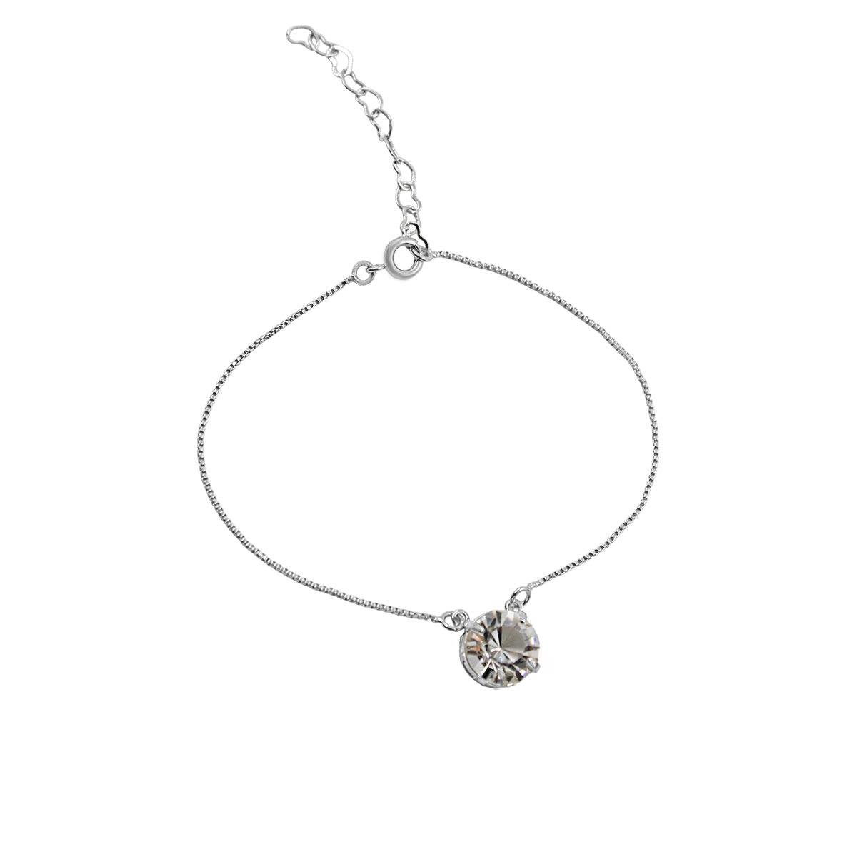 Pulseira Veneziana com Zircônia Folheado a Prata