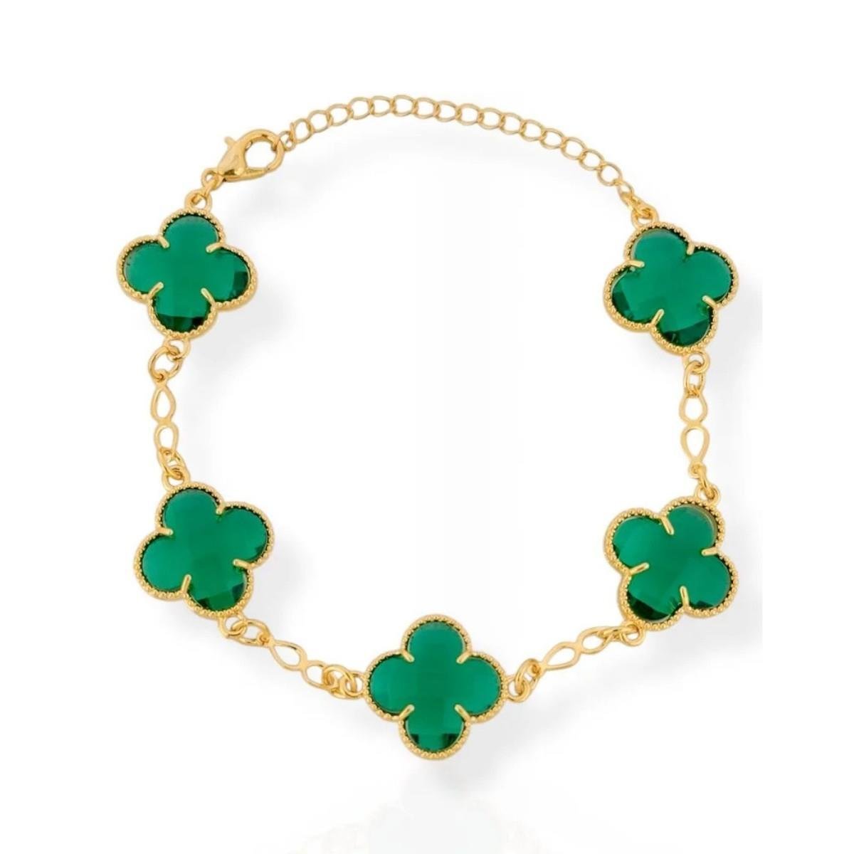 PULSEIRA VIRGINIA TREVO BANHADA A OURO