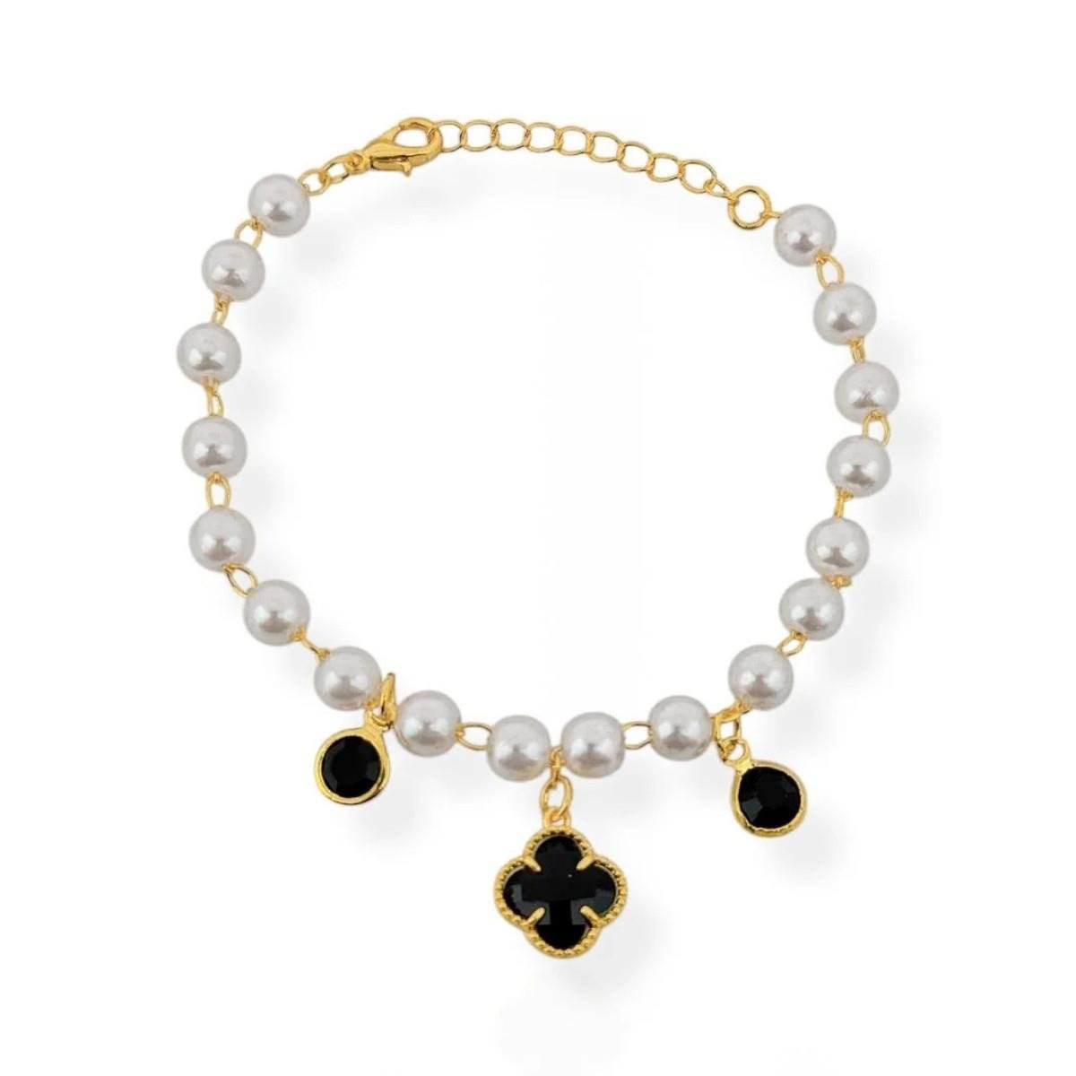 PULSEIRAS BANHADO A OURO EM PEROLAS E TREVO