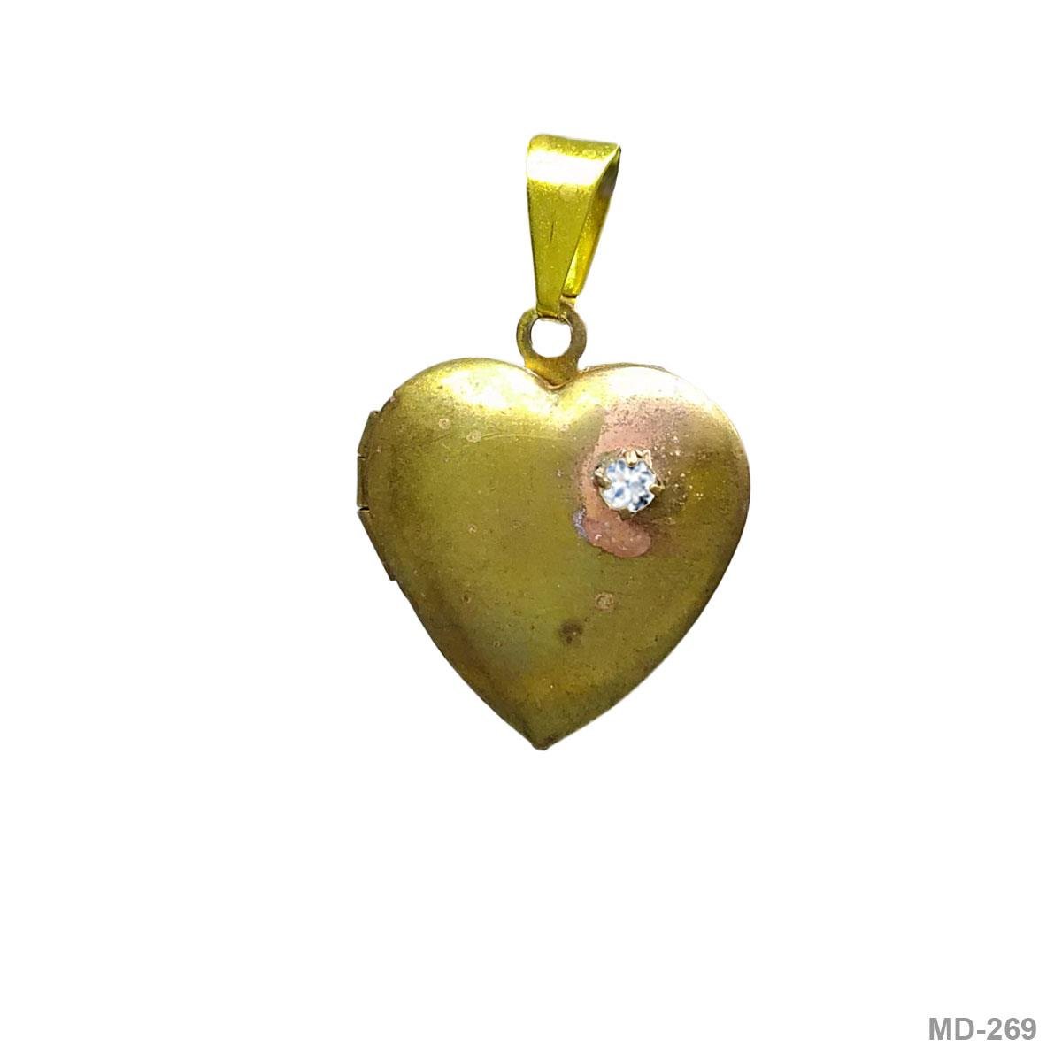 Pingente Relicário De Coração Com Strass (Sem Banho)