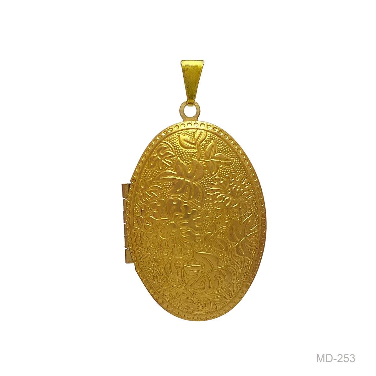 Pingente Relicário Florido Oval (Sem Banho)