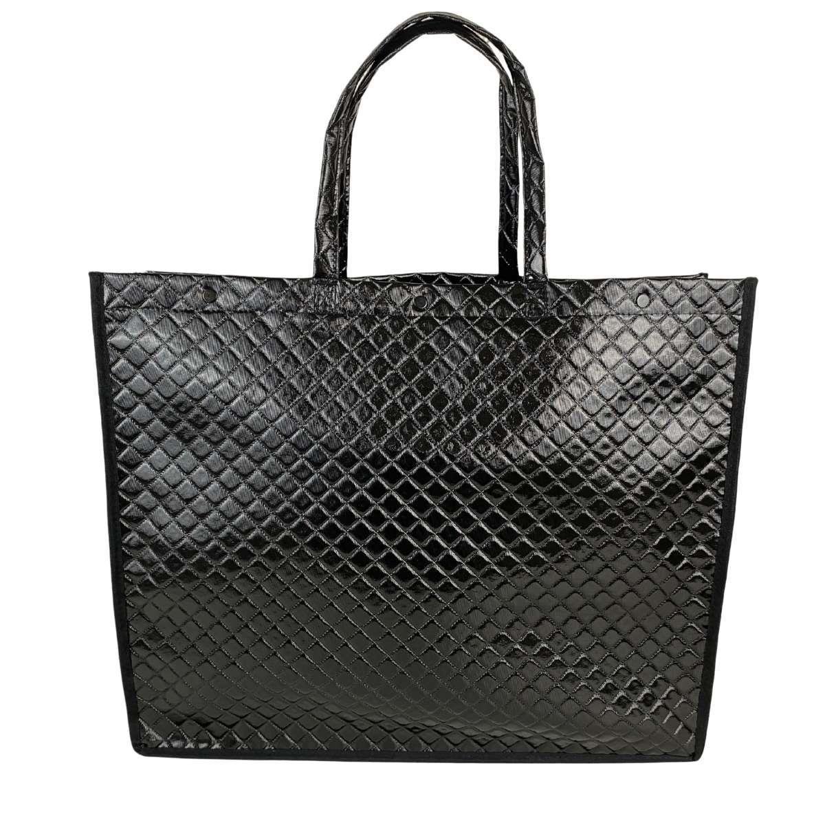 Sacola Corino Grande 50x42x12 Dijon Preto Metalizado