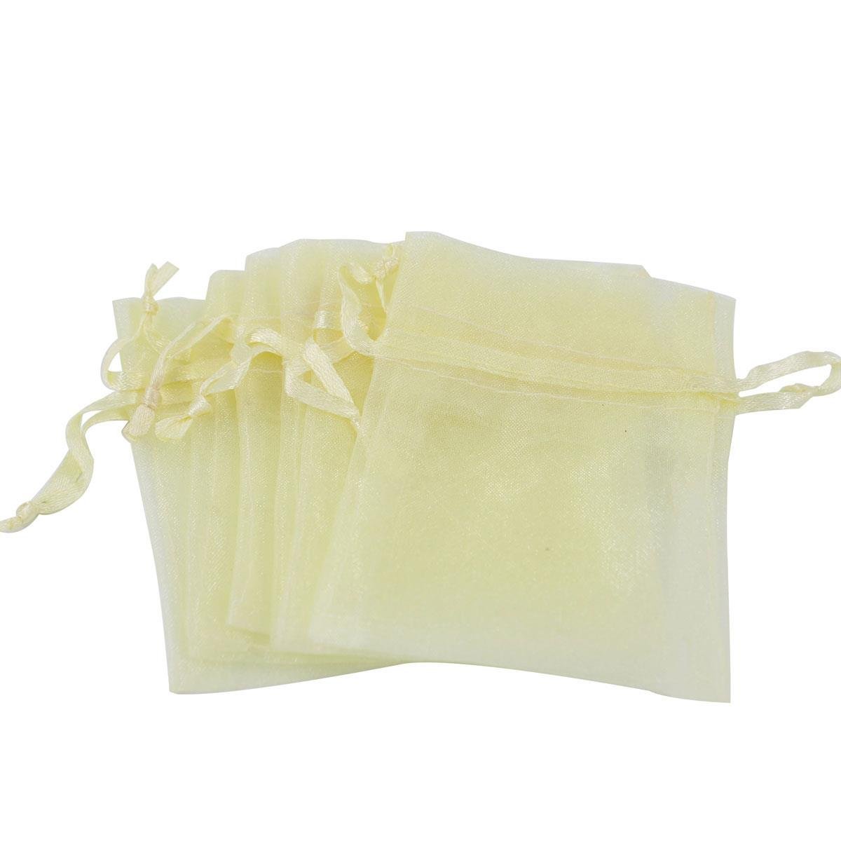 Saquinhos de Organza 7X9 Pacote Com 10 Unidades - Amarelo