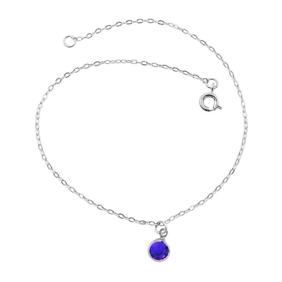 Tornozeleira Cadeado com Ponto de Luz Folheado a Prata